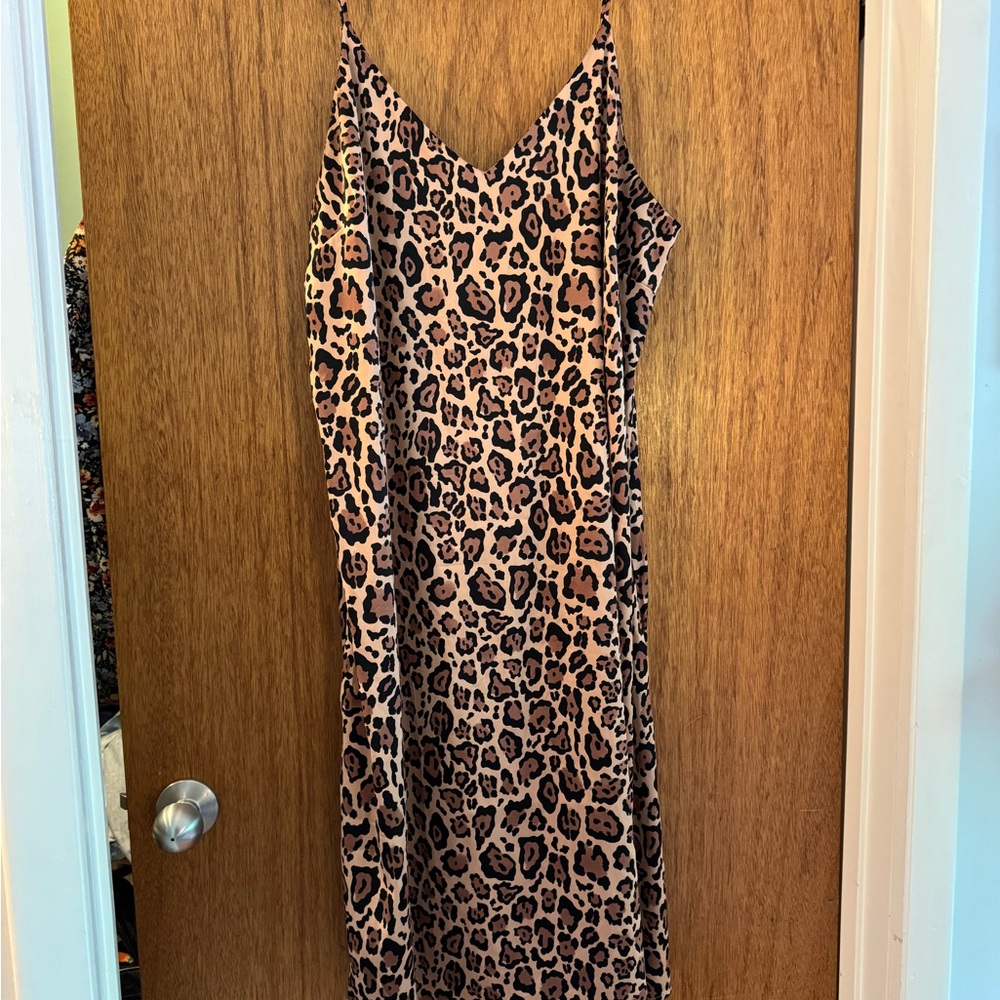 Leopard Print Slip Dress